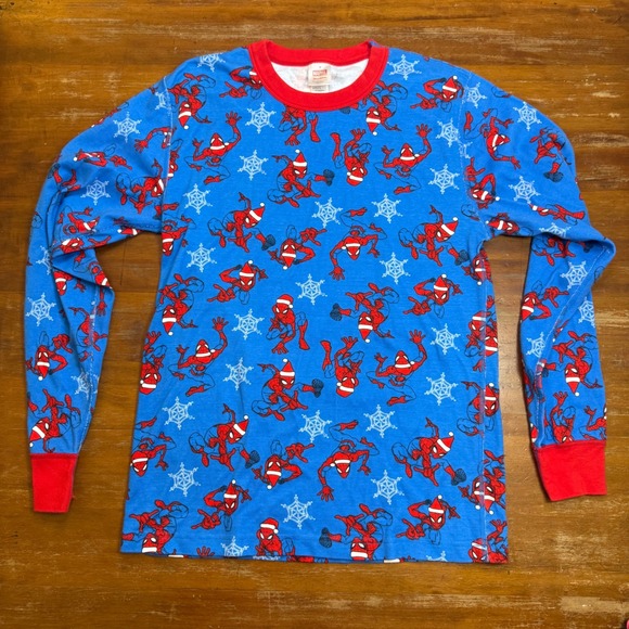 Hanna Andersson Spiderman Christmas Holiday Pajama Top Organic Cotton‎ Medium - Picture 1 of 5